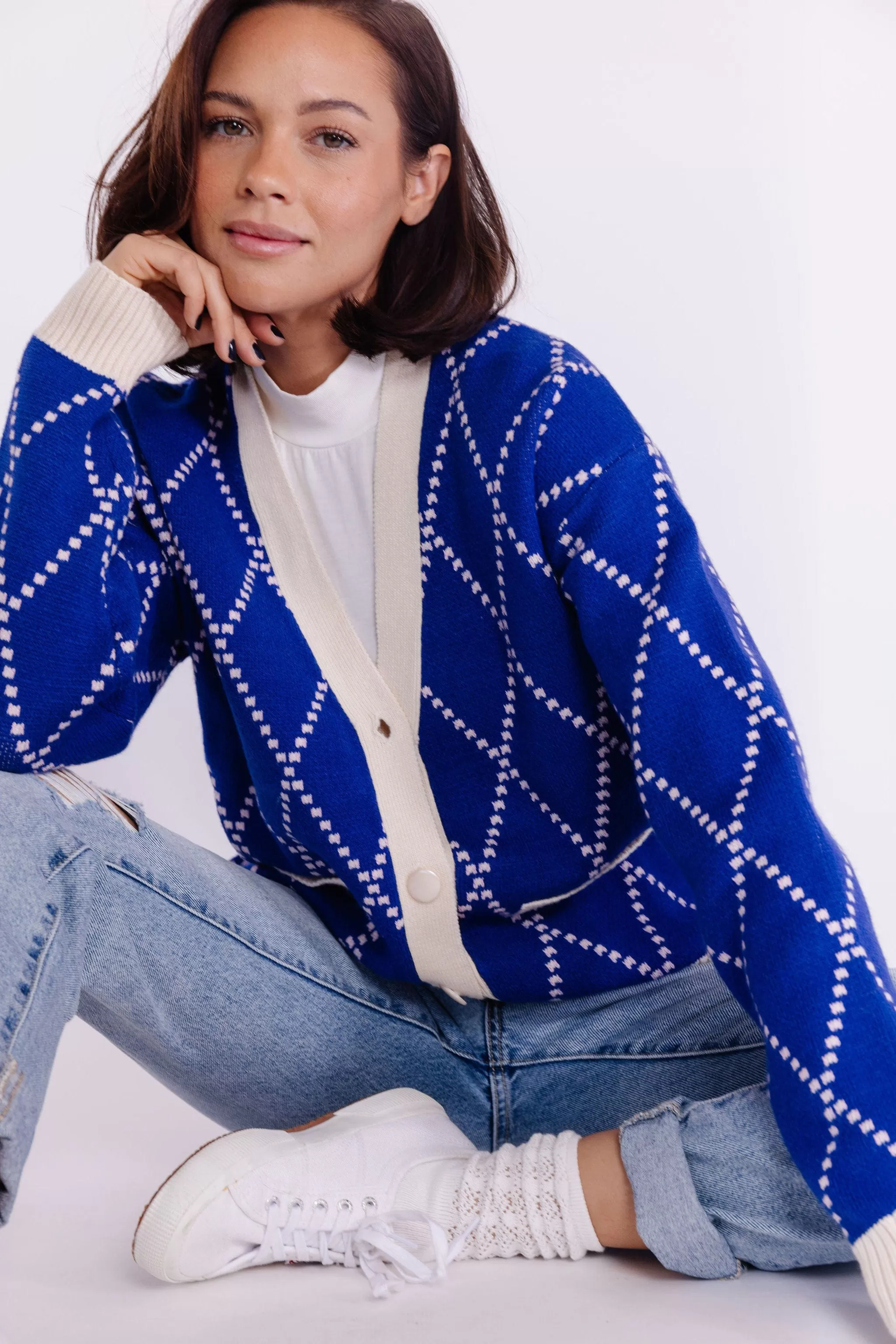 Karlie Cardigan in Cobalt Blue