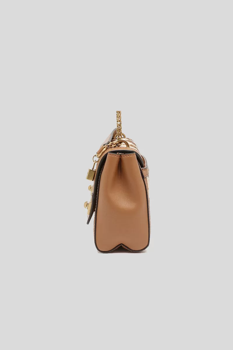 Katey Flap Shoulder Bag - Natural Cognac