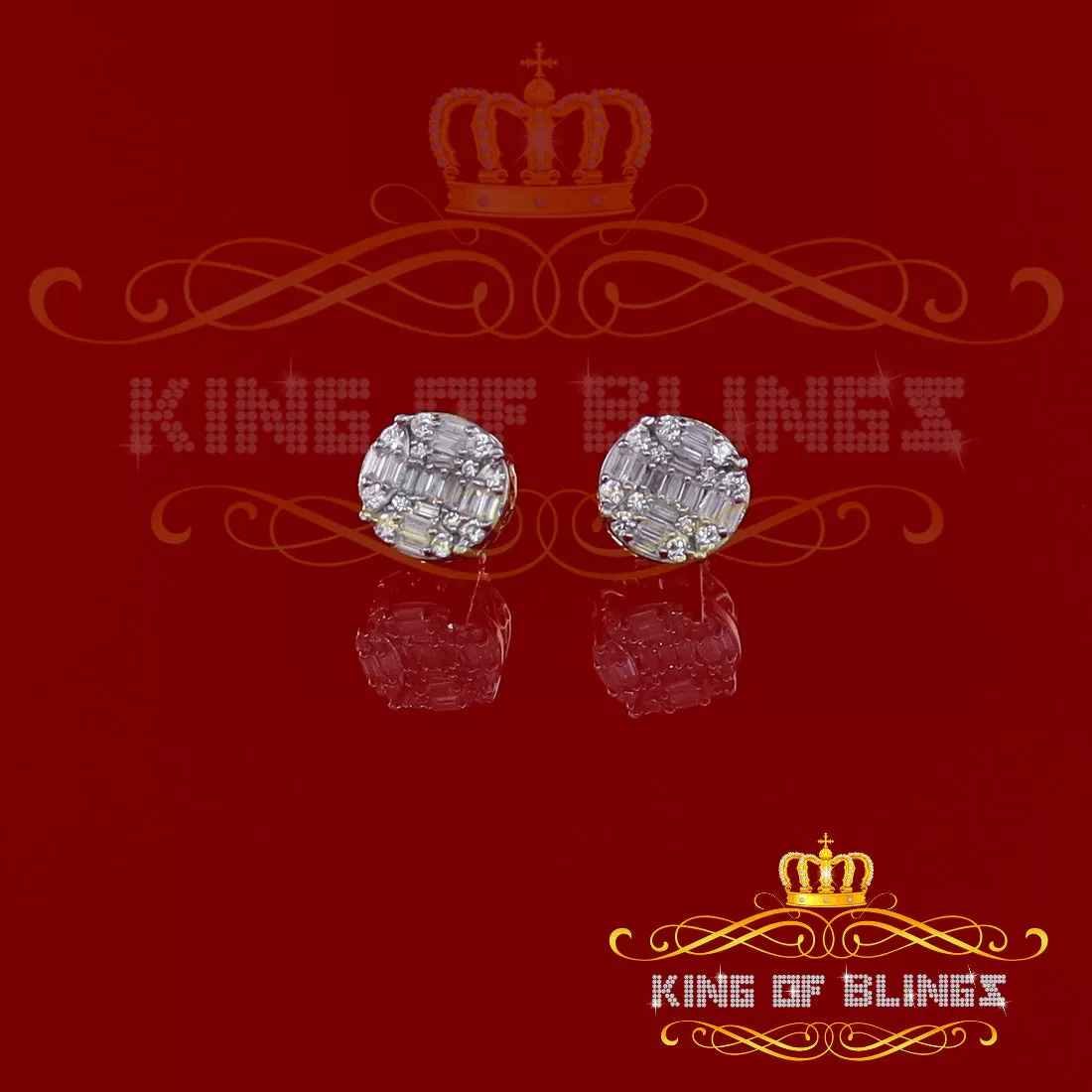 King of Bling's Hip Hop Yellow 925 Silver 1.06ct Cubic Zirconia Women's & Men's style Earrings