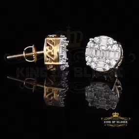 King of Bling's Hip Hop Yellow 925 Silver 1.06ct Cubic Zirconia Women's & Men's style Earrings