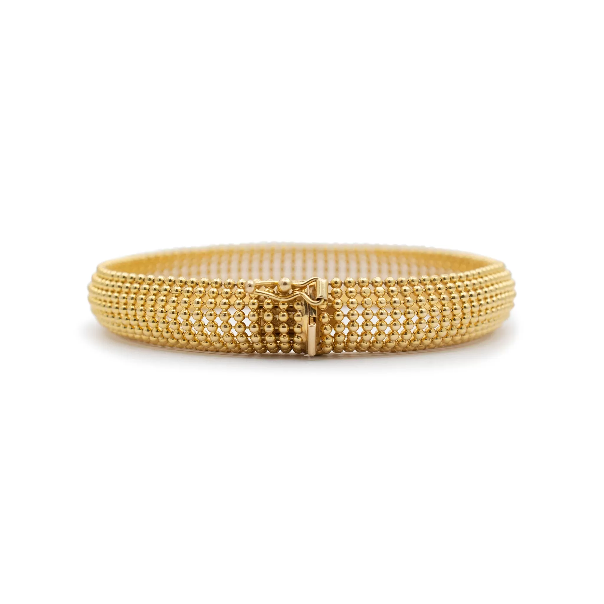 Ladies 14K Yellow Gold Mesh Link Bracelet