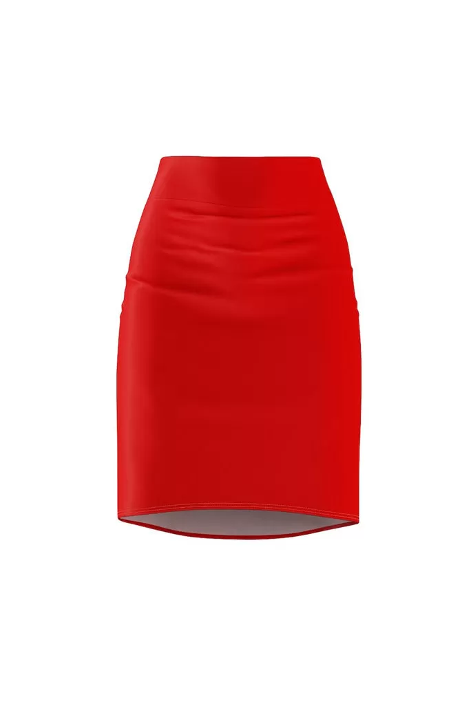 Lava Red Women's Pencil Skirt