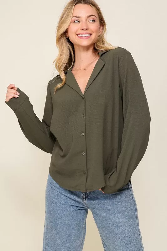 Long Sleeve Button Down Brooklyn Top