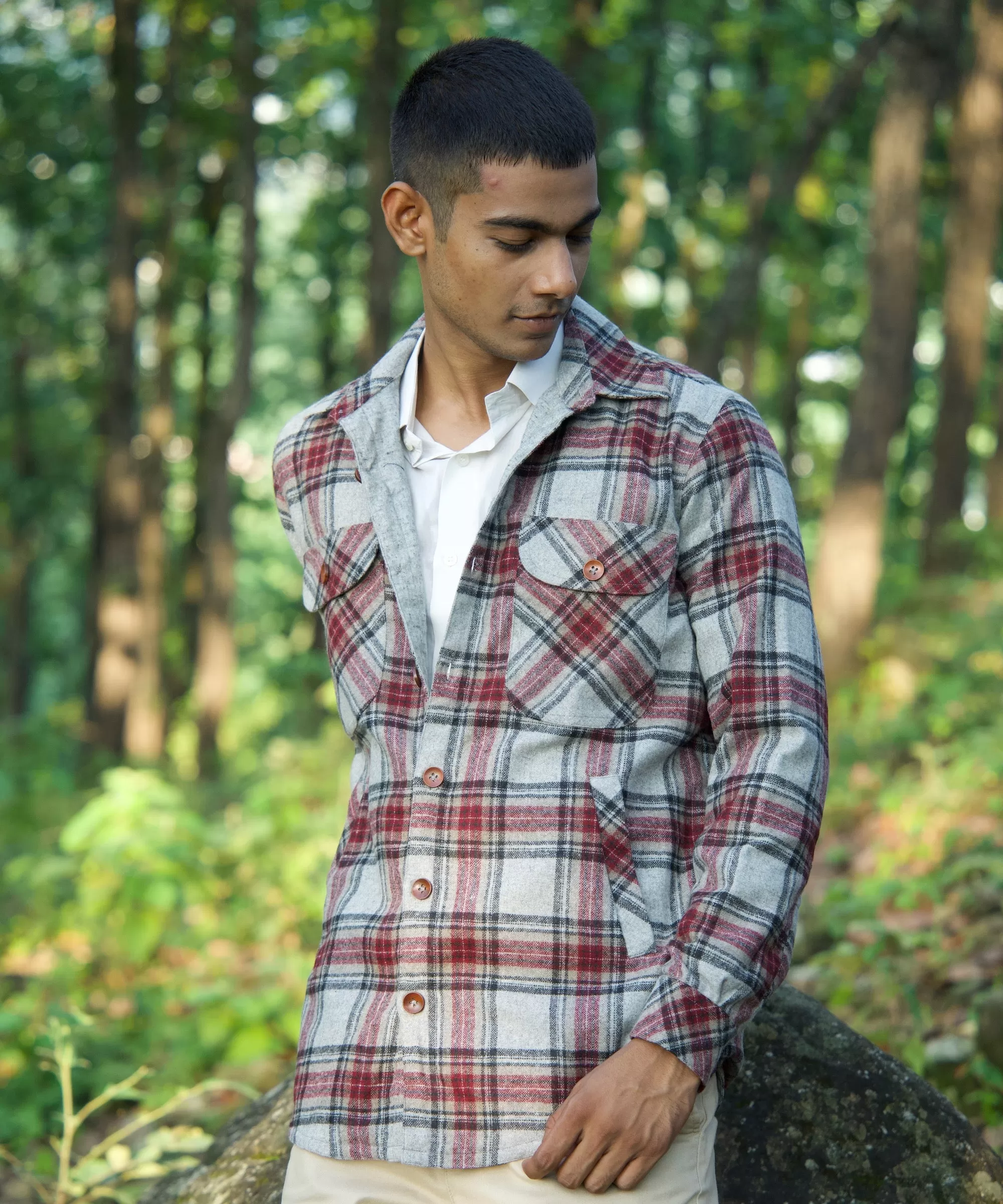 Maroon Woollen Overshirt