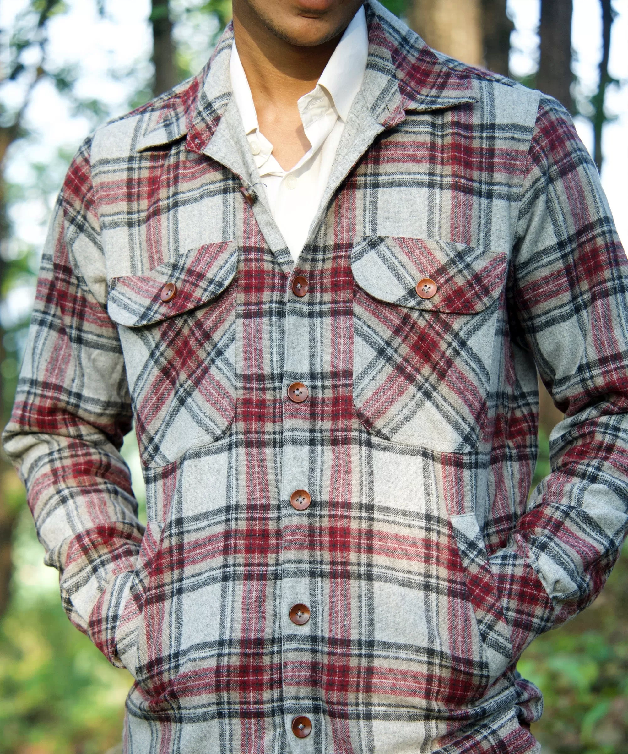 Maroon Woollen Overshirt