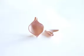 Matte Pink Rose Gold Vermeil Calla Lily Petal Charm- 18k gold plated Sterling Silver bead cap, Calla lily bead cone, nature pendant, 187