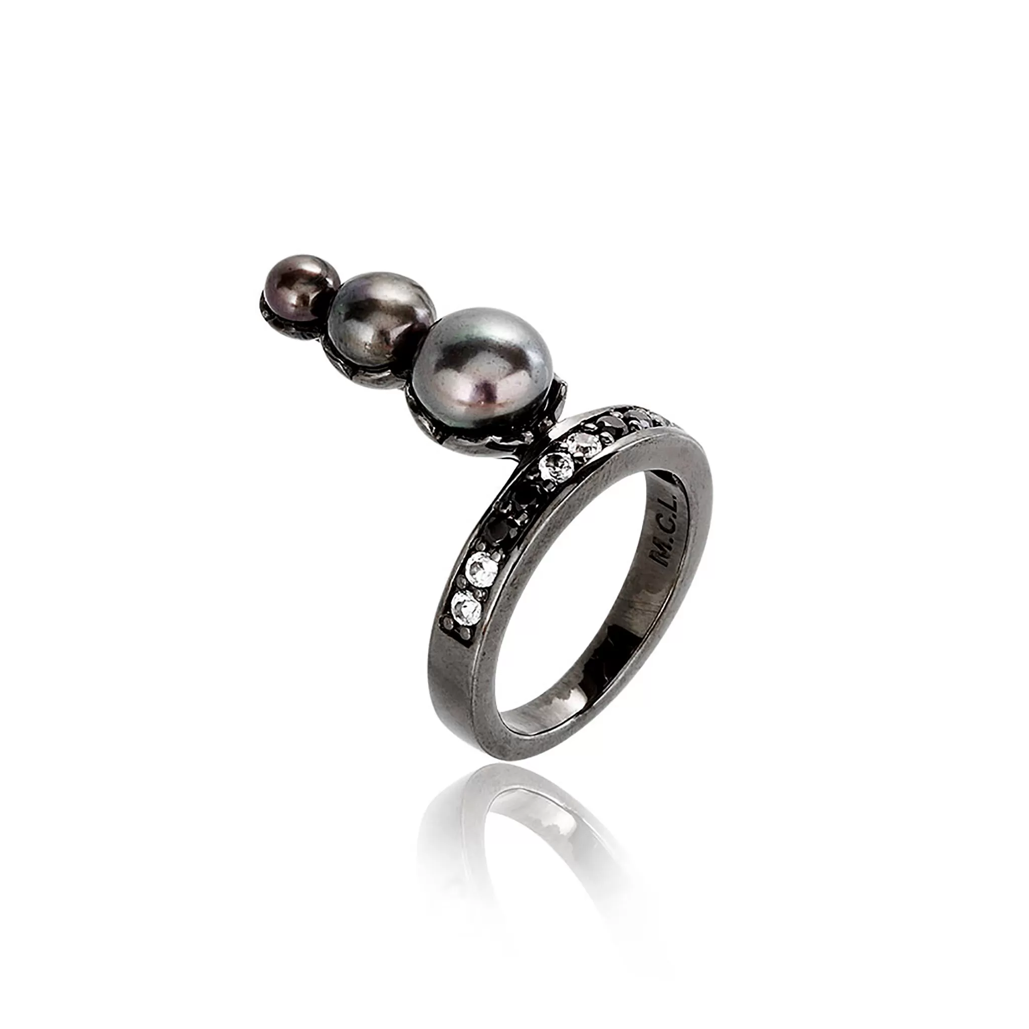 MCL Design Black Pearl Stacking Ring