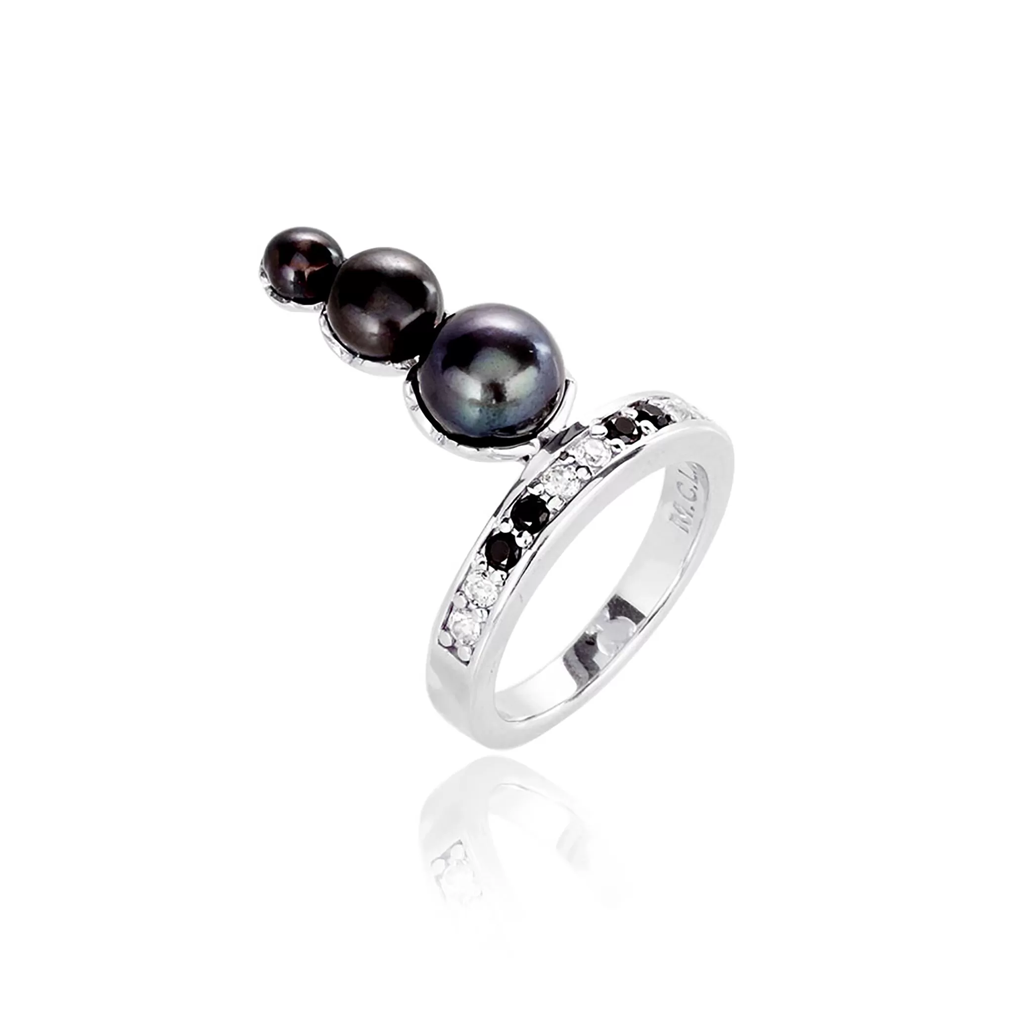 MCL Design Black Pearl Stacking Ring