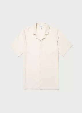 Men's Undyed Towelling Camp Collar Shirt in Undyed