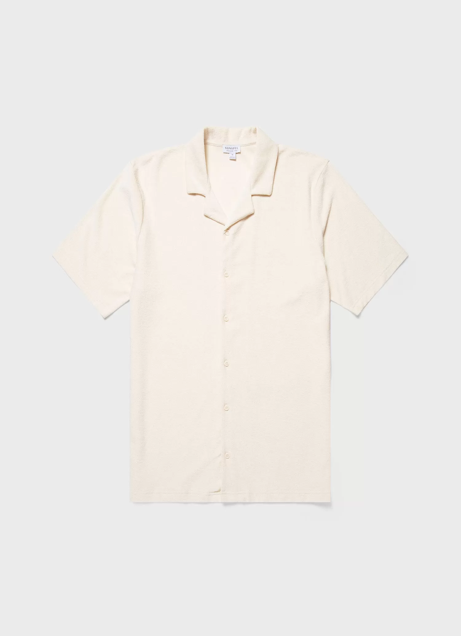 Men's Undyed Towelling Camp Collar Shirt in Undyed