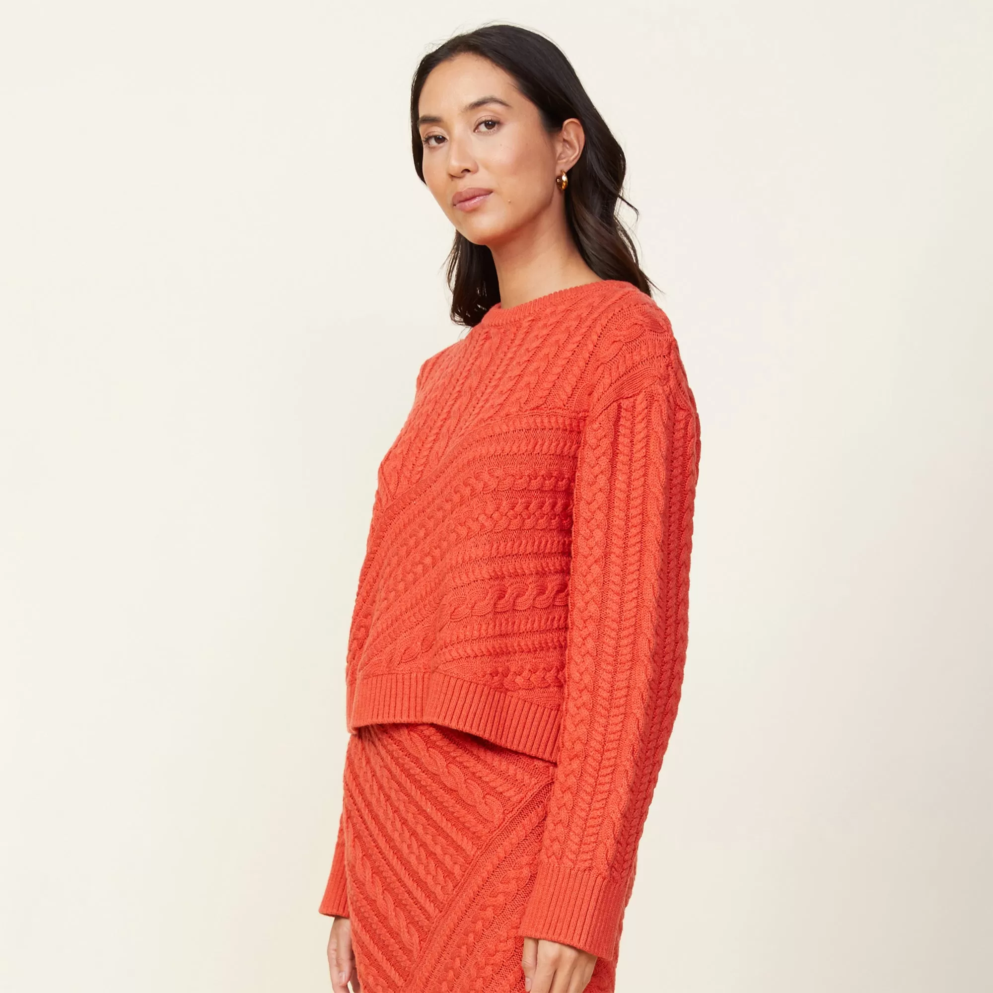 Merino Wool Cable Knit Sweater