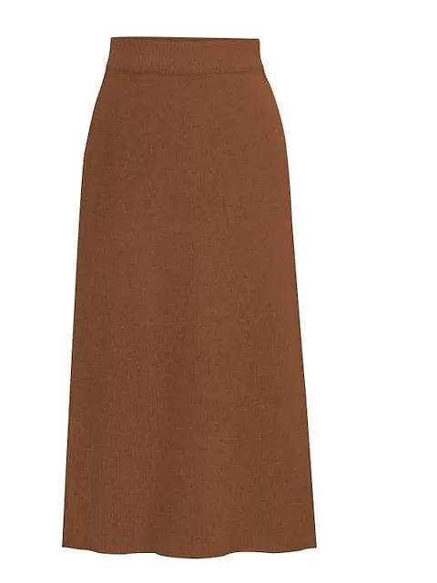 Midi Split Design Knitting Woolen Pencil Skirt