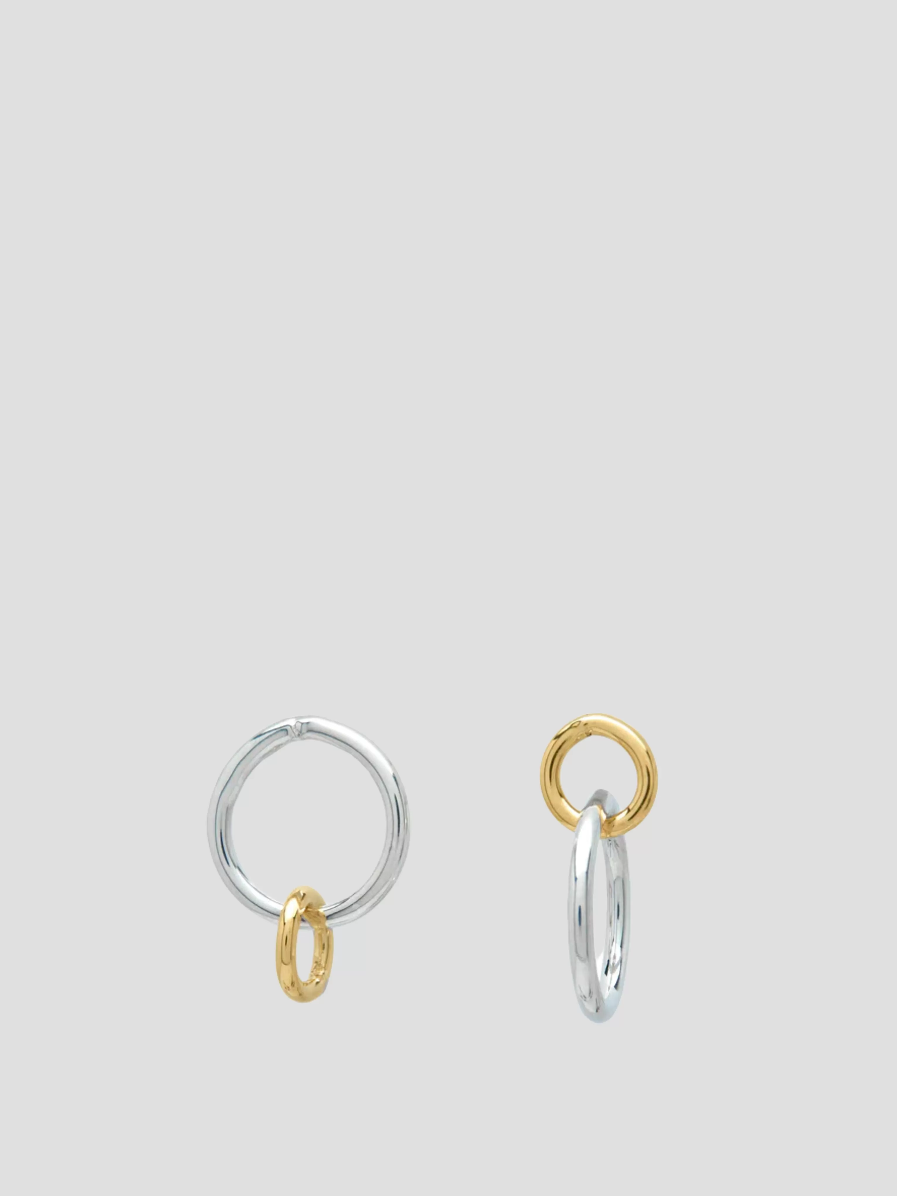 Mismatched Gold & Sterling Silver Hoops