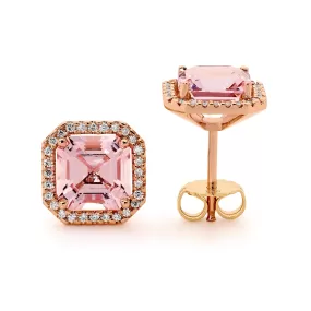 Morganite and Diamond Earrings