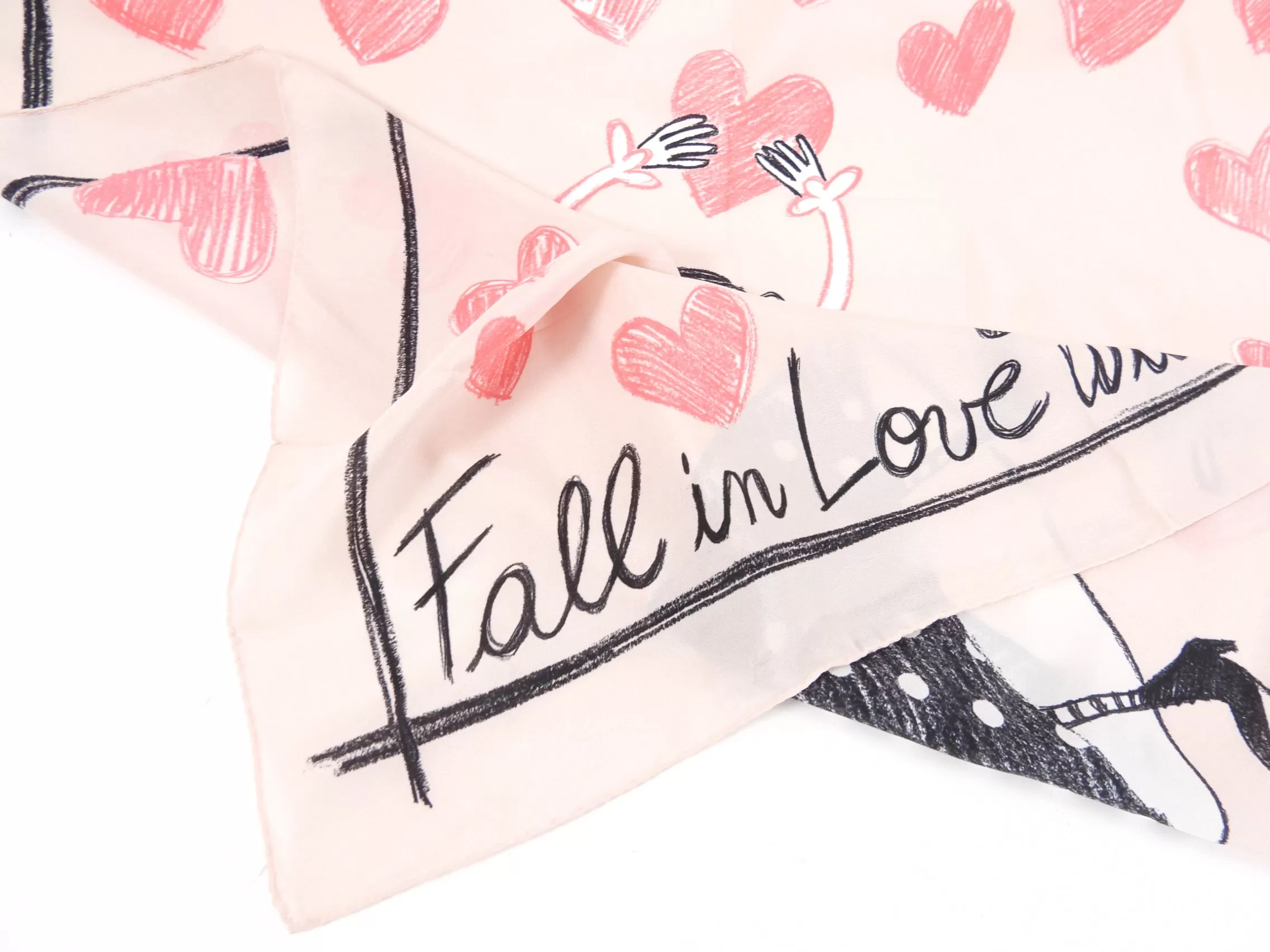 Moschino Cheap and Chic Fall in Love Pink Hearts Scarf