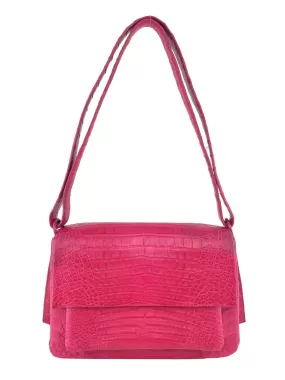 Nancy Gonzalez Crocodile Shoulder Flap Bag