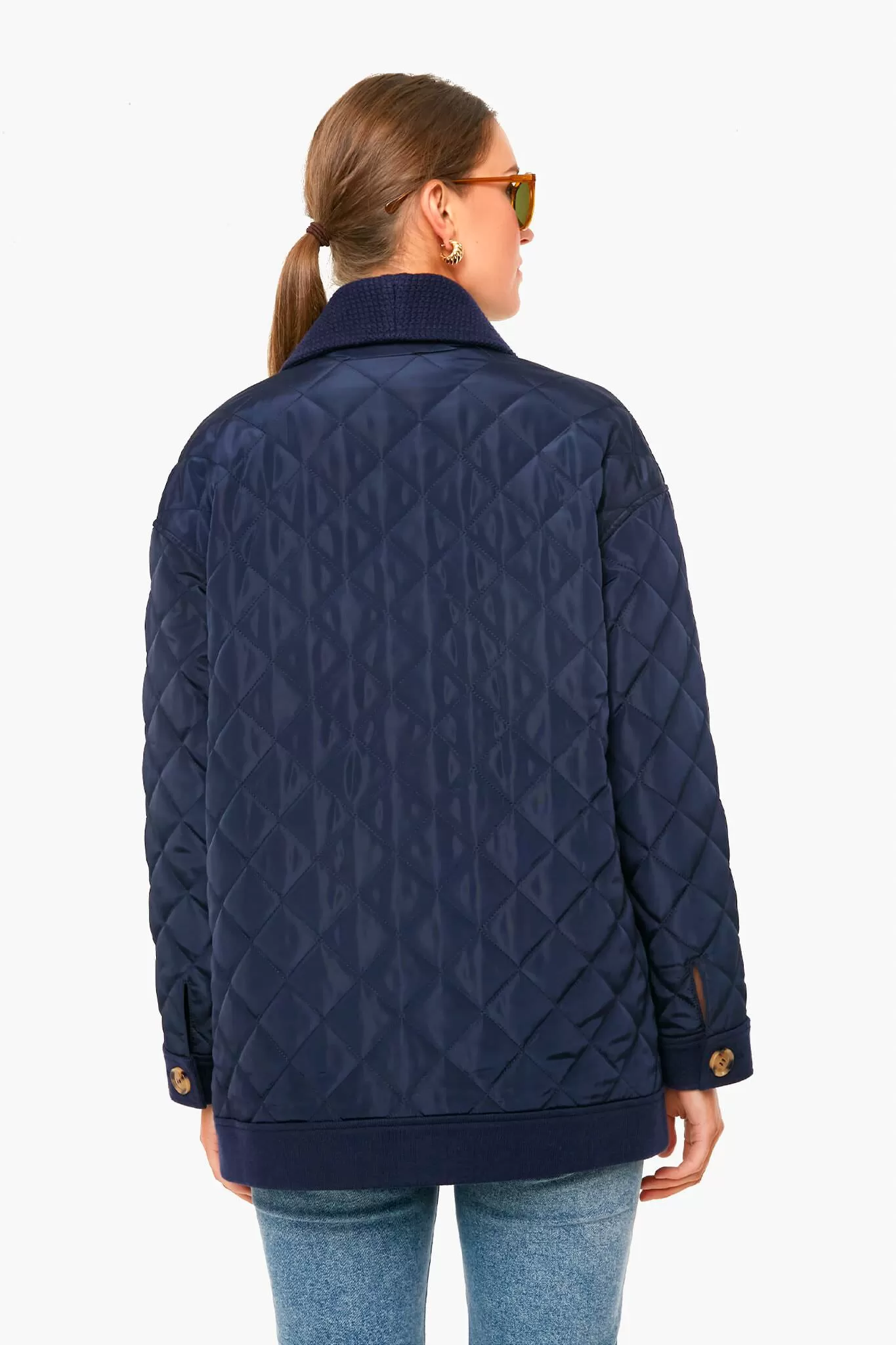 Navy Quilted Everett Coat