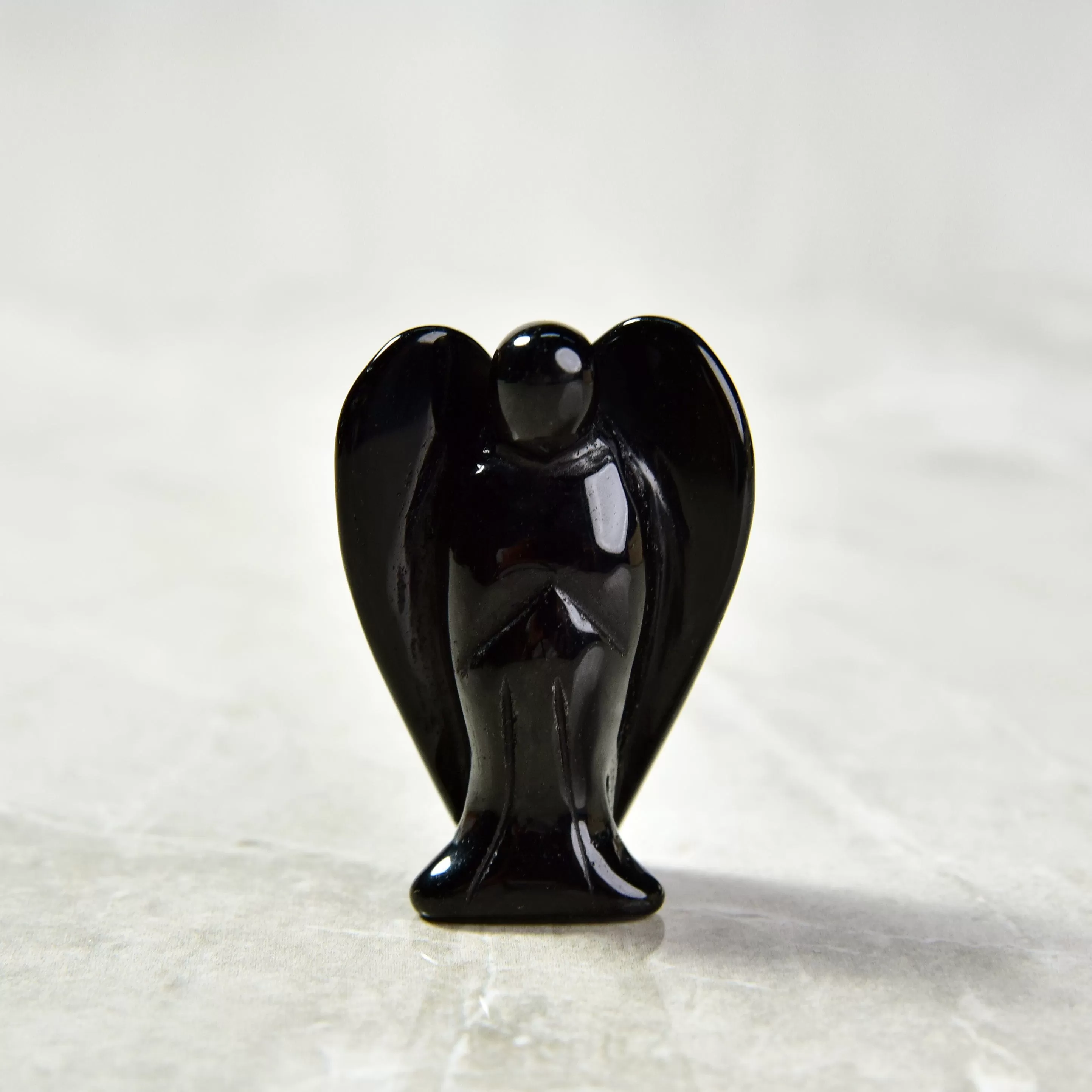 Obsidian Angel 2 Natural Gemstone Carving