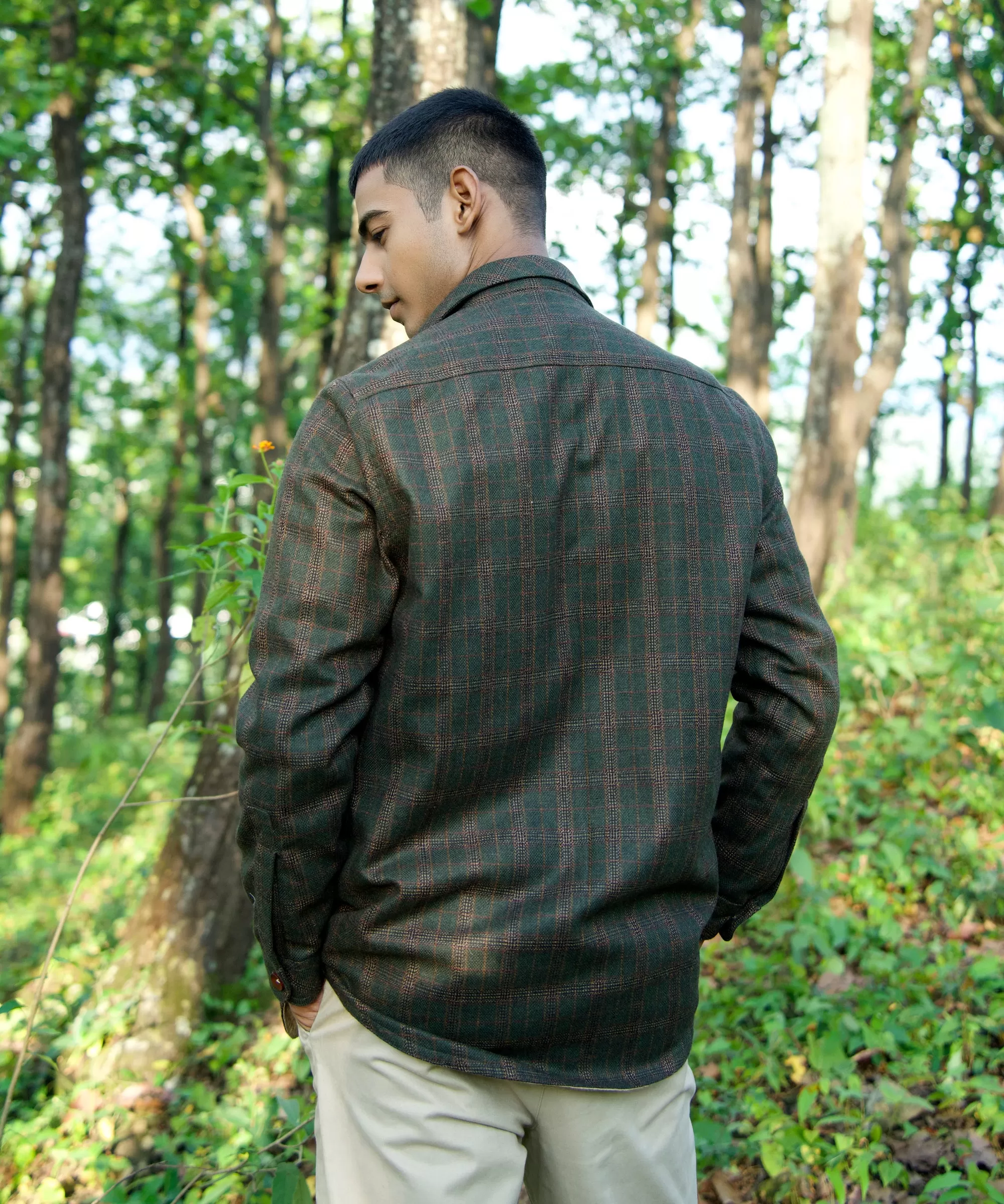 Olive Green Woollen Overshirt