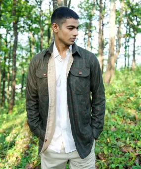 Olive Green Woollen Overshirt