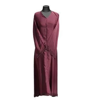 Open Abaya Front Open Bordercut Silk Abaya Open Front with Buttons