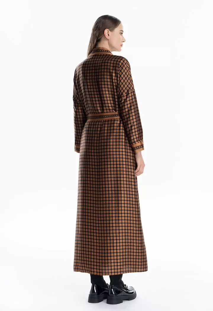 Optical Printed Maxi Open Abaya