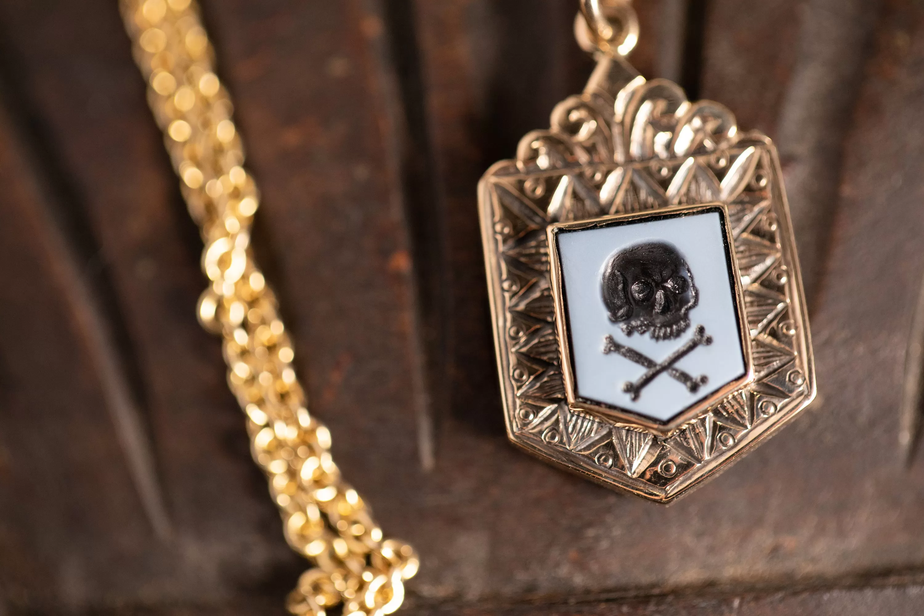 Ornate Skull & Crossbones Necklace