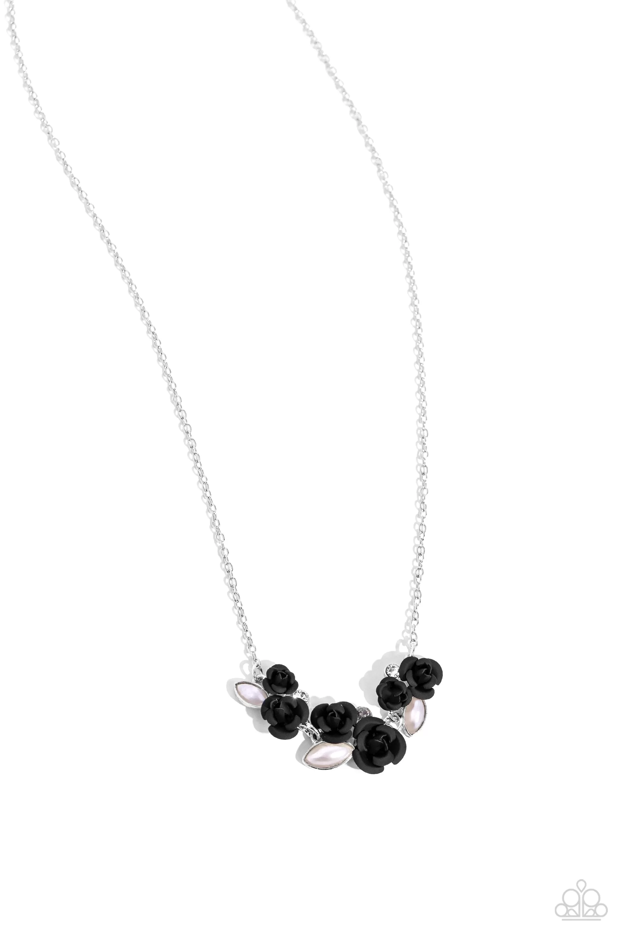 Paparazzi Al-ROSE Ready Black Necklace & Earring Set