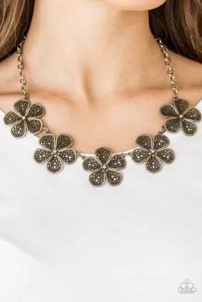 Paparazzi Necklace ~ No Common Daisy - Brass Floral Necklace