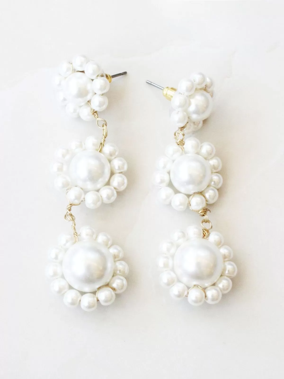 Pearl Petal Drop Earring