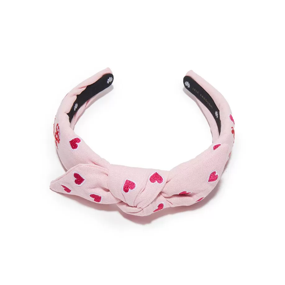 PETAL PINK EMBROIDERED VALENTINES KIDS HEADBAND