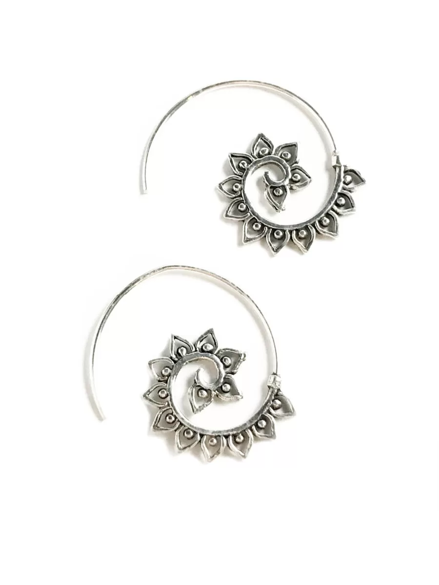 Petaled Spiral Earrings