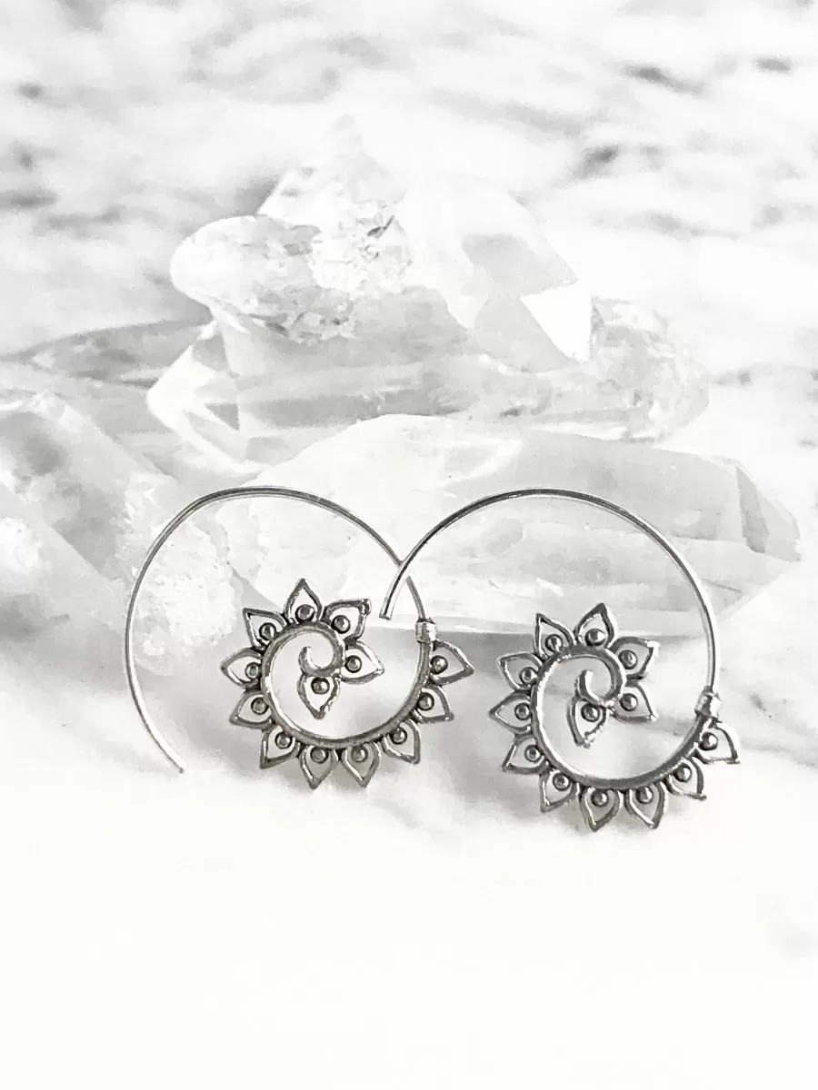 Petaled Spiral Earrings