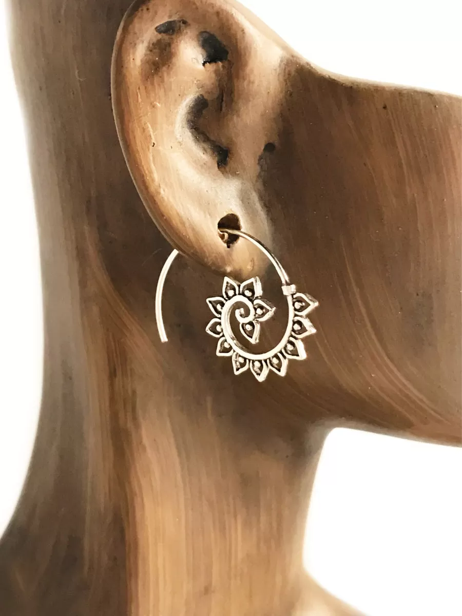 Petaled Spiral Earrings