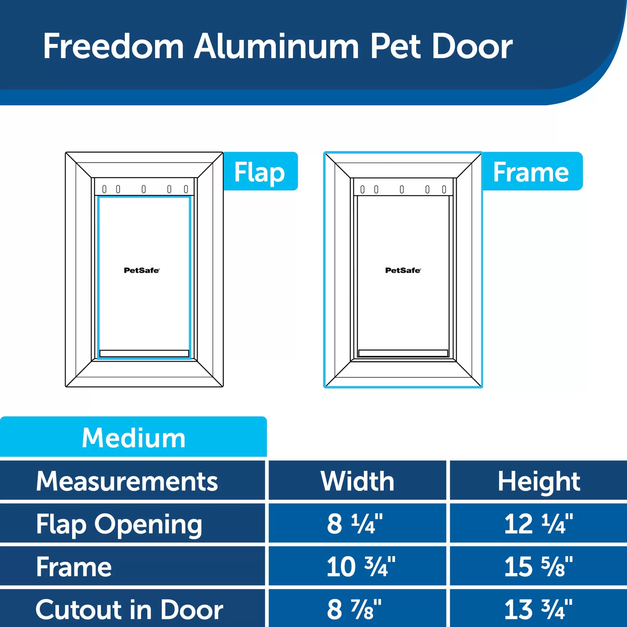 PetSafe Freedom Aluminum Pet Door Medium, White