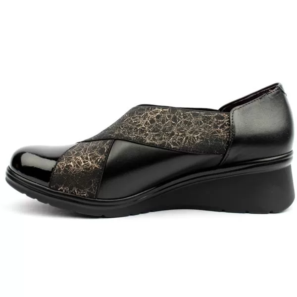 Pitillos Wedge Shoe Black Multi