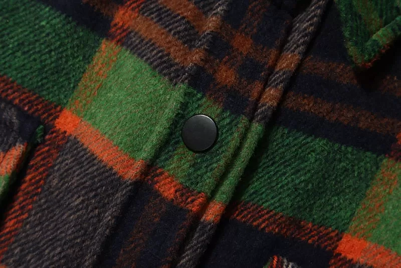 PLAID OVERSHIRT IN WOOLEN - GREEN