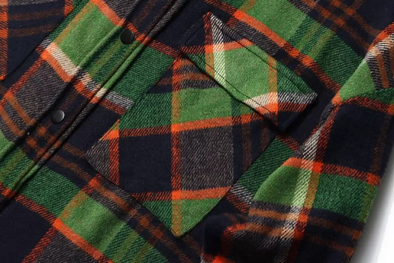 PLAID OVERSHIRT IN WOOLEN - GREEN