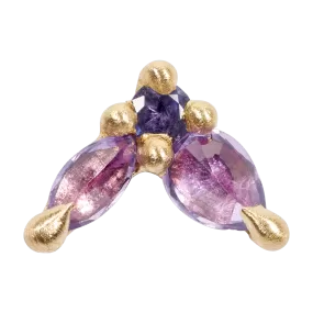 Purple Floret Stud Earring - 11491