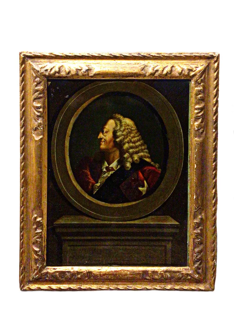 R. Houston, George II, Reverse Print on Glass ca. 1750