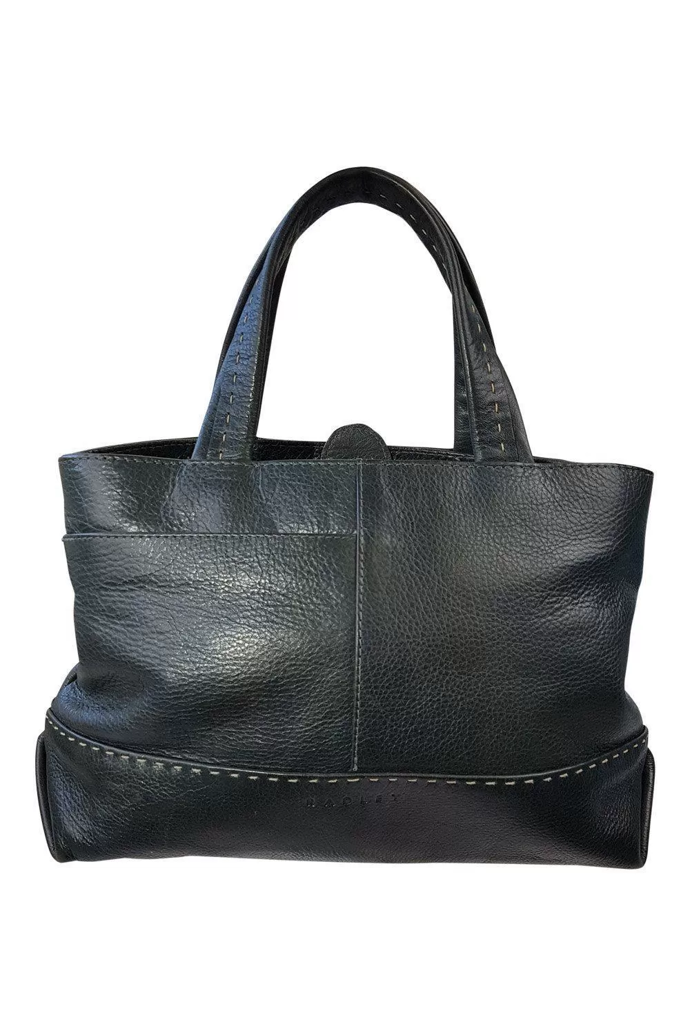 RADLEY Blue Black Contrast Stitch Leather tote Bag (S)