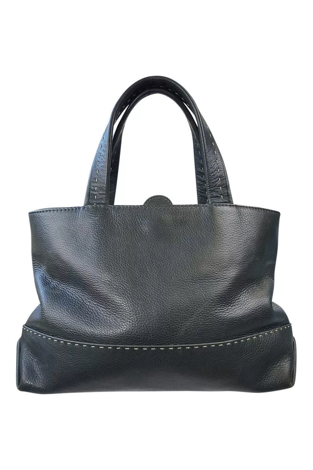 RADLEY Blue Black Contrast Stitch Leather tote Bag (S)