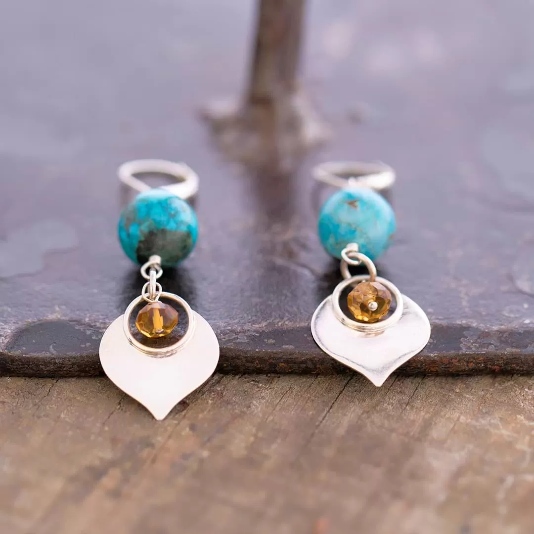 Raja - Turquoise and Citrine Earrings