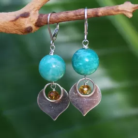 Raja - Turquoise and Citrine Earrings