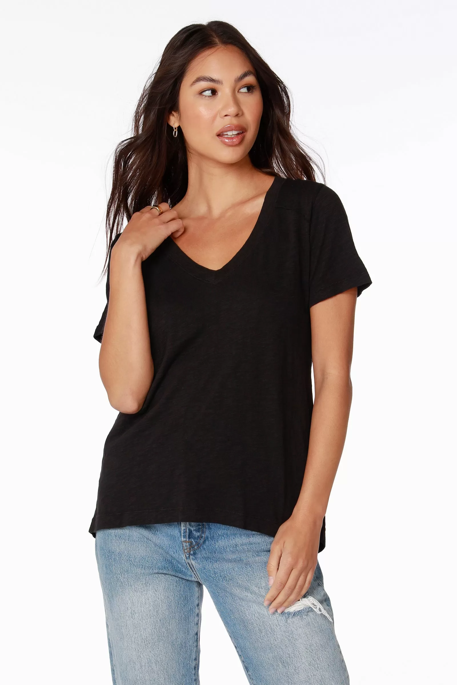 RAW EDGE SHOULDER SEAM TEE