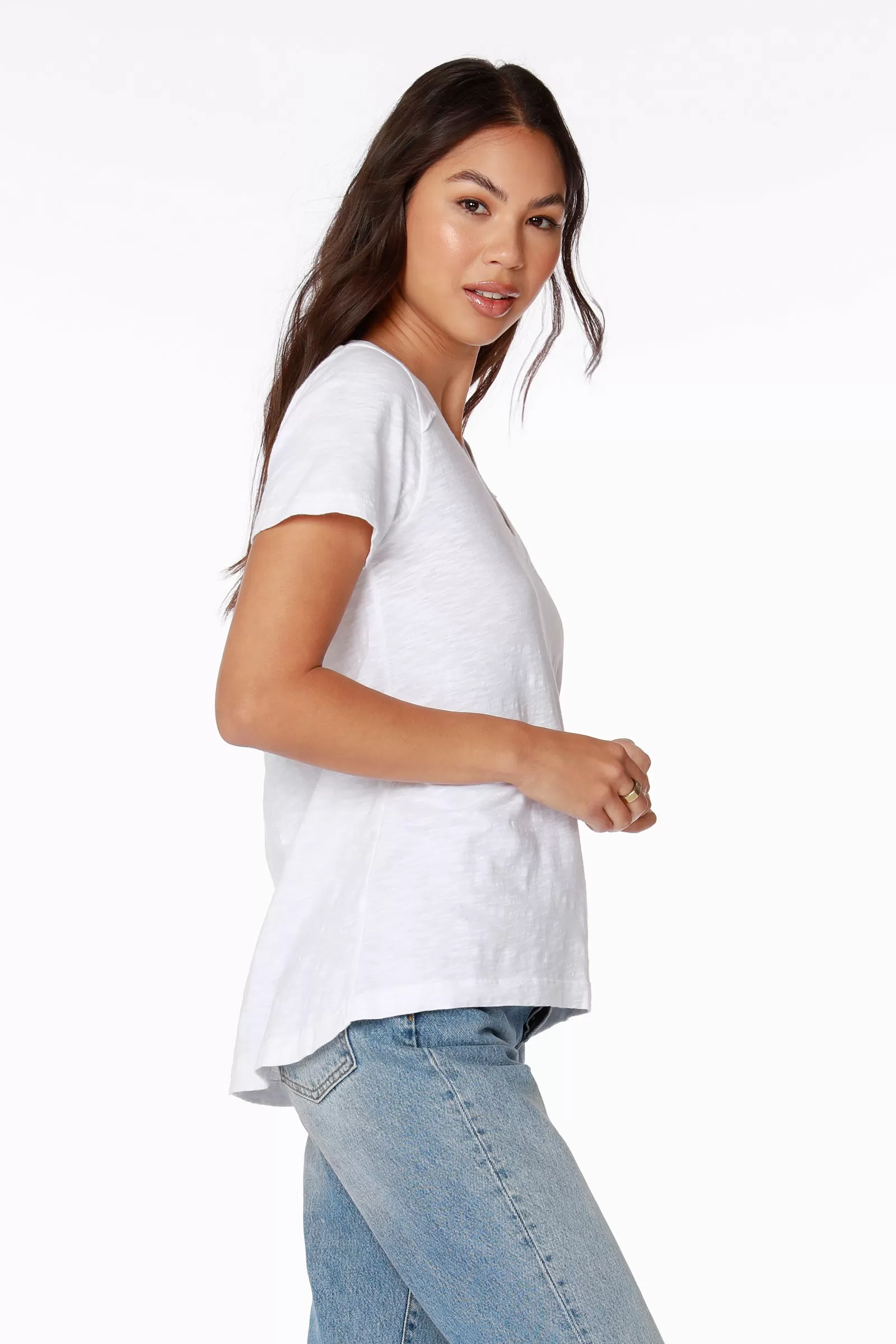 RAW EDGE SHOULDER SEAM TEE