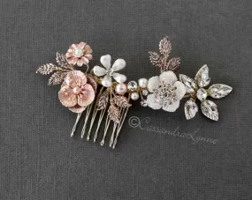 Rose Gold and Gold Mix Wedding Comb