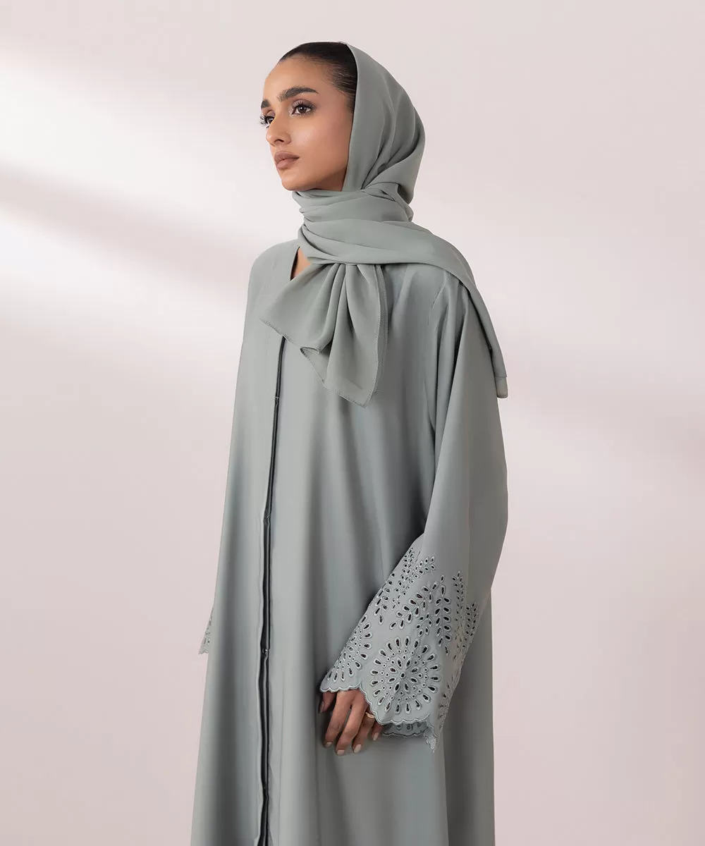 Schiffli Embroidered Abaya Set