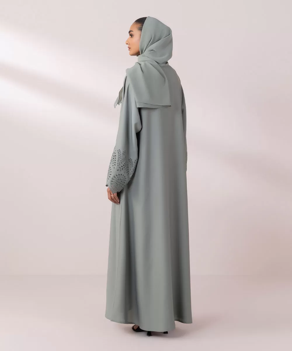 Schiffli Embroidered Abaya Set