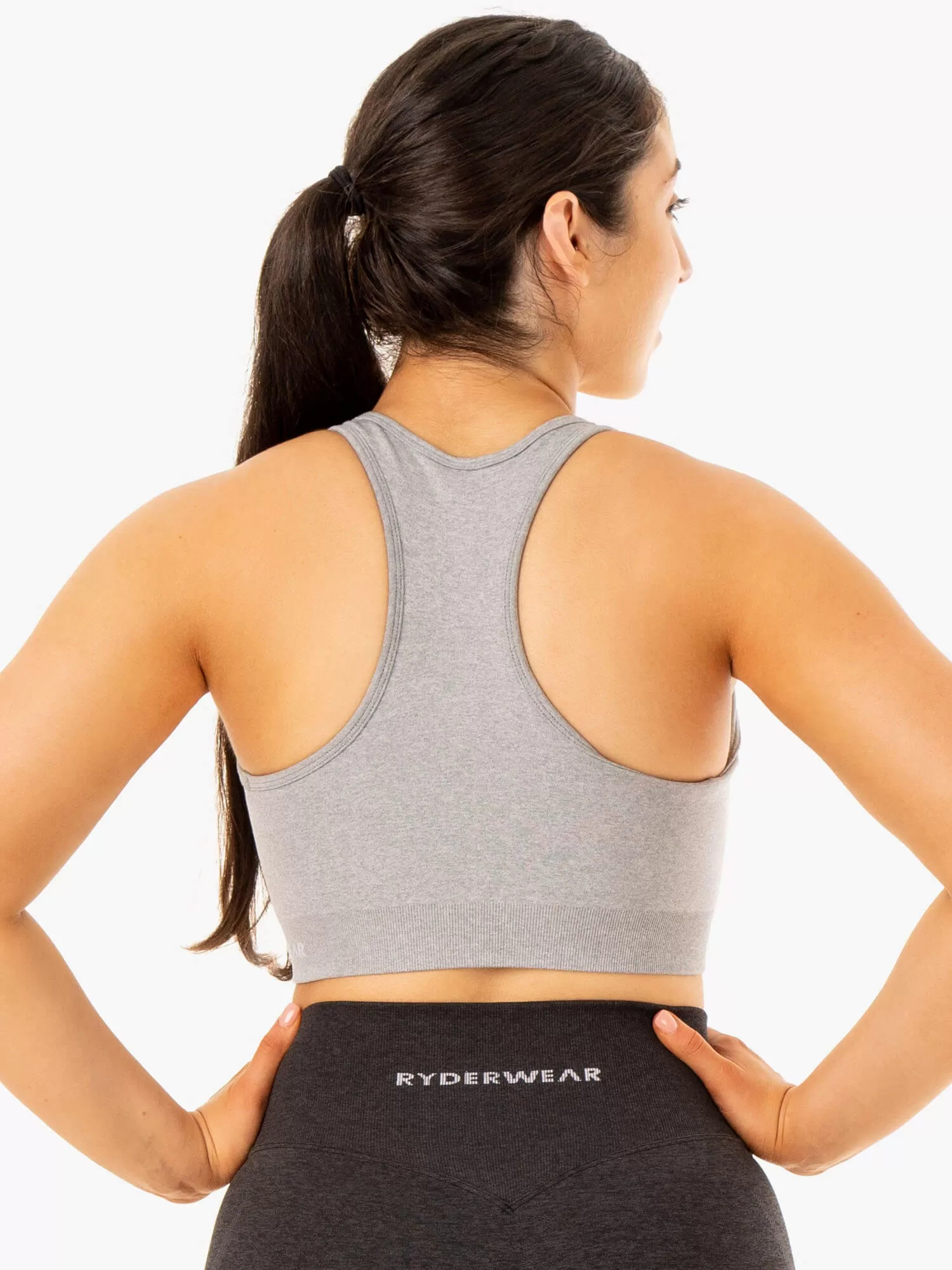 Sculpt Seamless Racer Back Sports Bra - Grey Marl